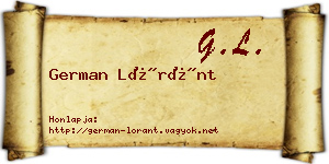 German Lóránt névjegykártya