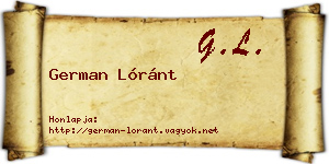 German Lóránt névjegykártya